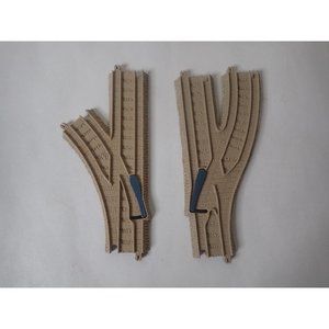 Thomas Train 2 Trackmaster Y Switch and Split Track Tan Brown Beige Lot of 2 Tan